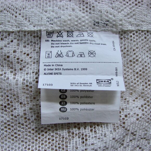 Lace Floral Curtains Ikea Alvine Svets 3 Panels Off White 57" x 98" - Picture 15 of 15